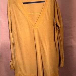 Free People Mustard Long Sleeve Top